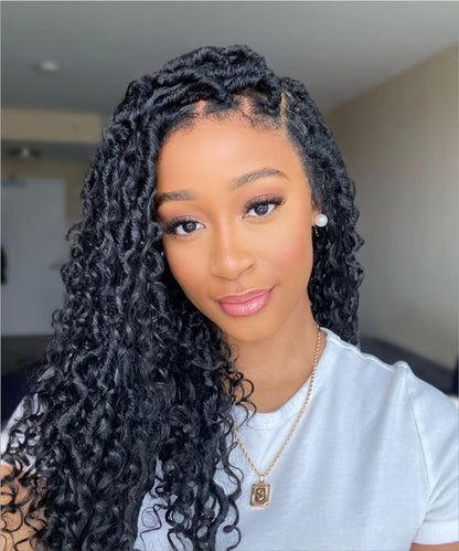 Salon-level Knotless Boho Style Locs Braided Wig Full Lace 86 Strands 30"