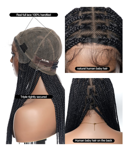 Lightweight Knotless HD Lace Box Braided Wig