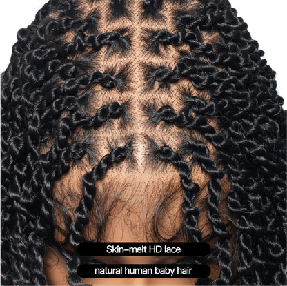 Super Lightweight Passion Twist 30“ HD Full Lace Braided Wig 100 Strands