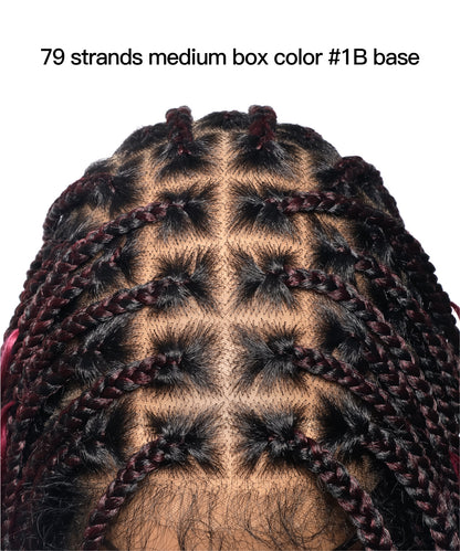 24" HD Lace Lightweight Tangleless Human Hair curls Full Hand Tied Boho Box Braided Wig