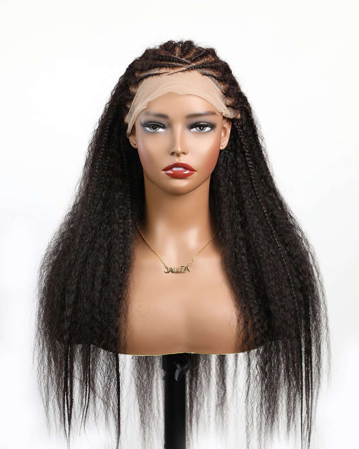 Extra Full Pre Braided Cornrow Style Pre Bleached Human Hair Braided Wig