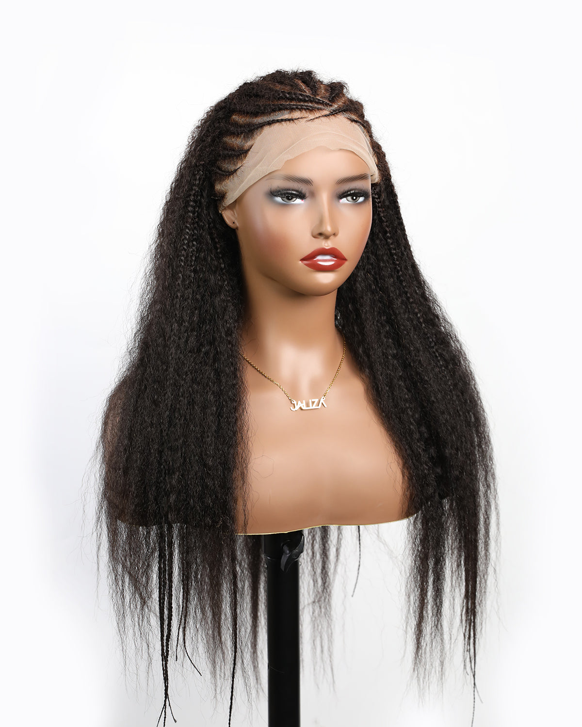 Extra Full Pre bleached Human Hair Lace Braided Cornrow Style Braided Wig