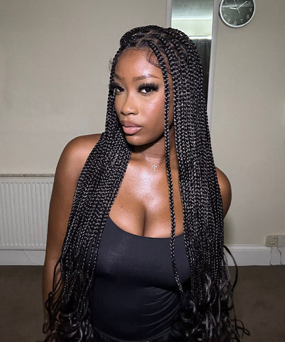 Small Knotless Box Braids with Curls - JALIZA 6