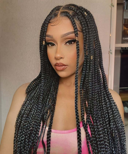 Small Knotless Box Braids with Curls - JALIZA 4