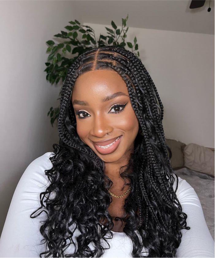 knotless boho box braids - jaliza Braided wig