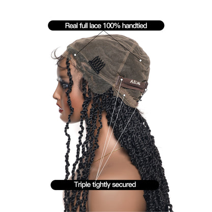 Super Lightweight Passion Twist 30“ HD Full Lace Braided Wig 100 Strands