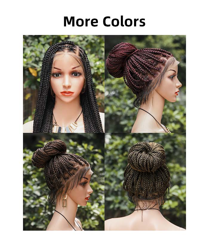 Fancivivi Knotless Braids Over Hip-Length 36" Full Hand Tied Lace Small Square Box Braided Wig