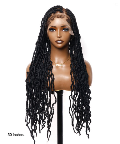 Pre Bleached Locs Braided Wig 30“ 65 Strands - Human Baby Hair