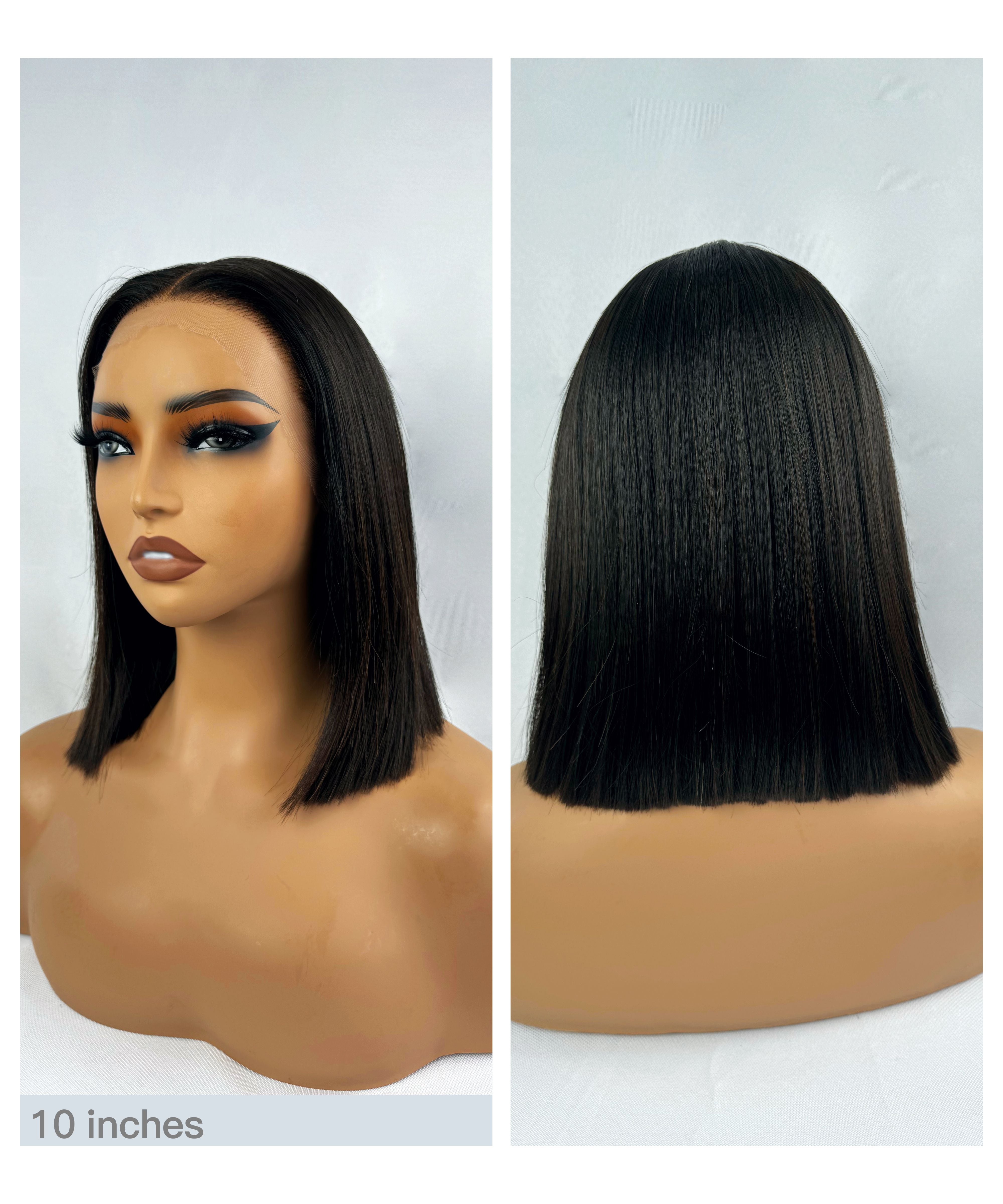 Bone Straight Glueless Virgin Hair Pre-Bleached Invisible Knots HD Lace Front Bob Wig