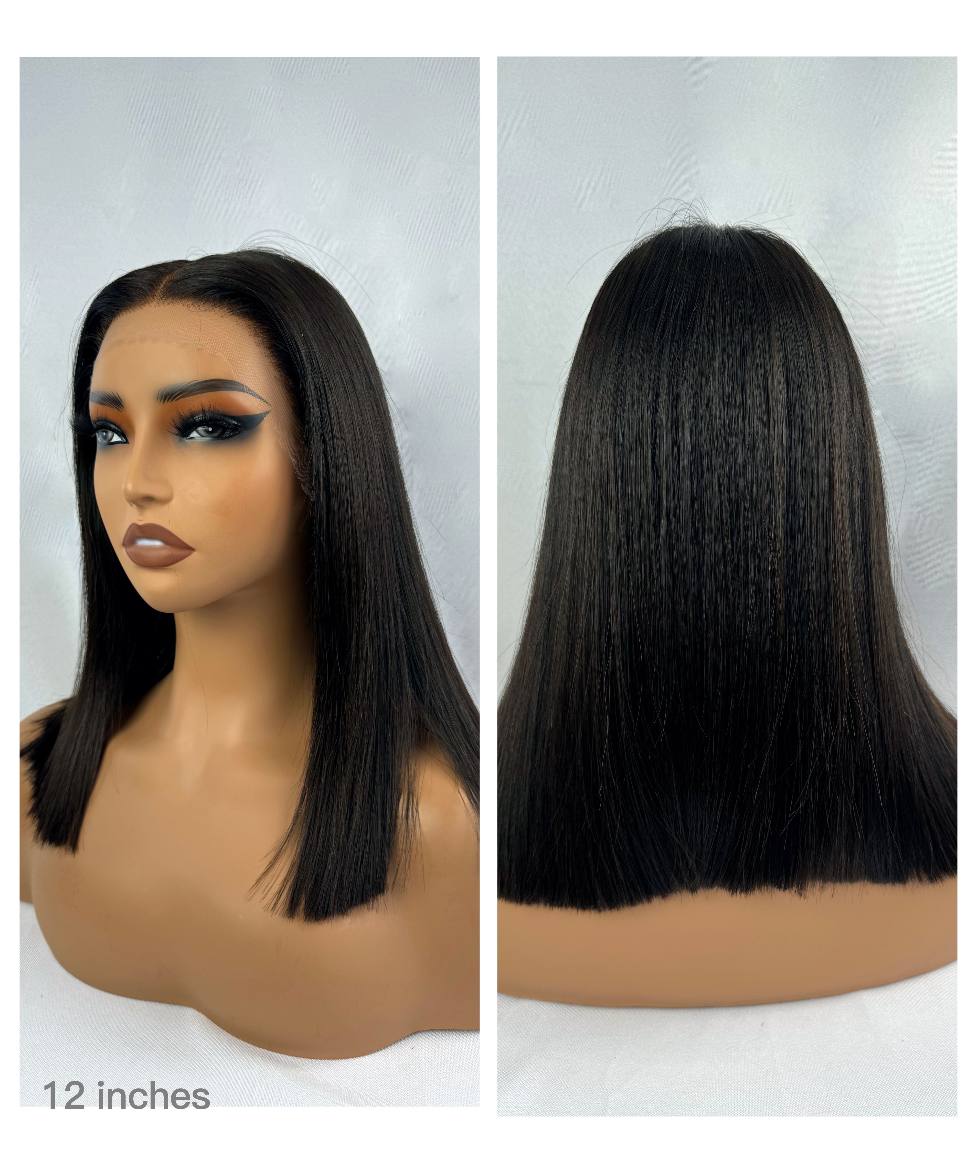 Bone Straight Glueless Virgin Hair Pre-Bleached Invisible Knots HD Lace Front Bob Wig