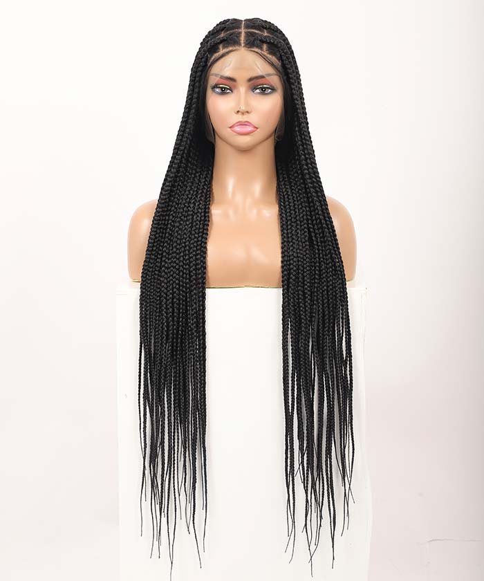 Fancivivi Over Hip-Length 36"Full Handmade Lace Goddess Braids Large Box Braided Wig