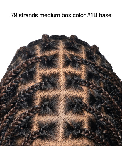 24" HD Lace Lightweight Tangleless Human Hair curls Full Hand Tied Boho Box Braided Wig