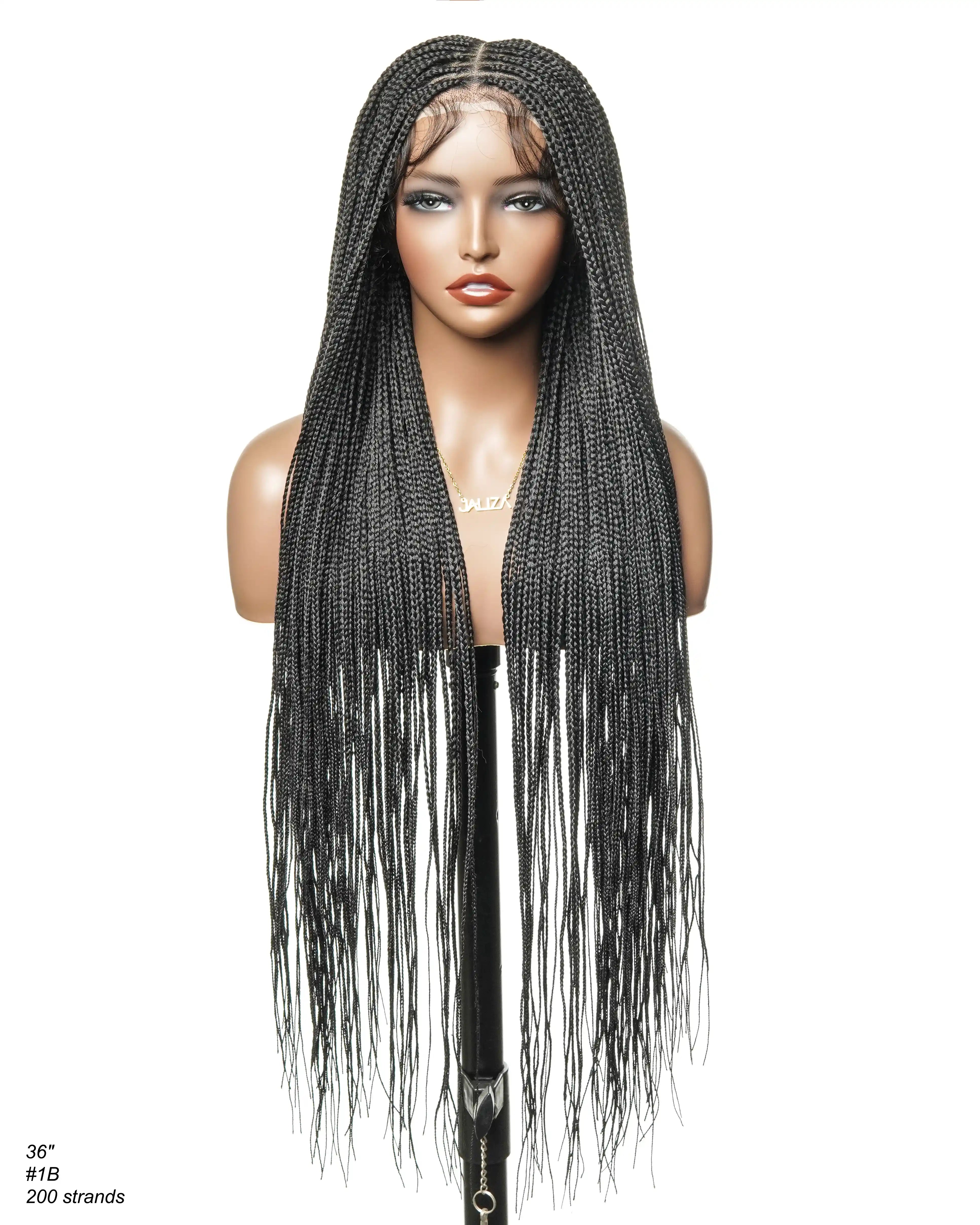 HD Full Lace Knotless Micro Box Braided Wig 36" 200 Strands