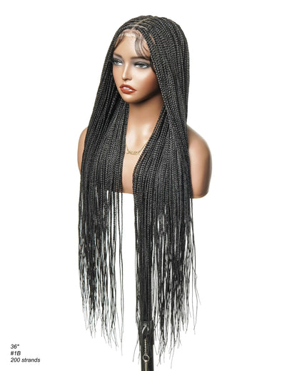 HD Full Lace Knotless Micro Box Braided Wig 36" 200 Strands