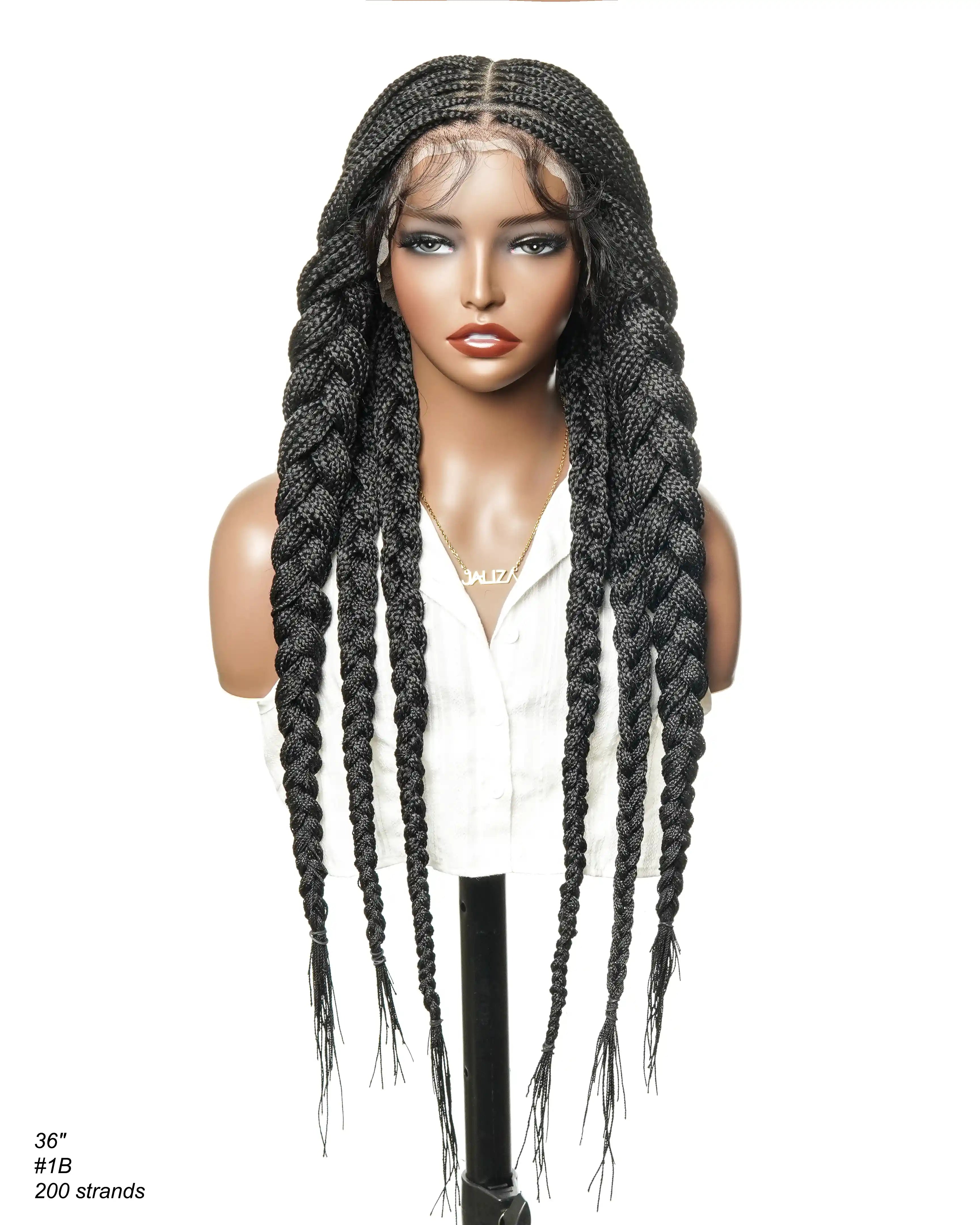 HD Full Lace Knotless Micro Box Braided Wig 36" 200 Strands