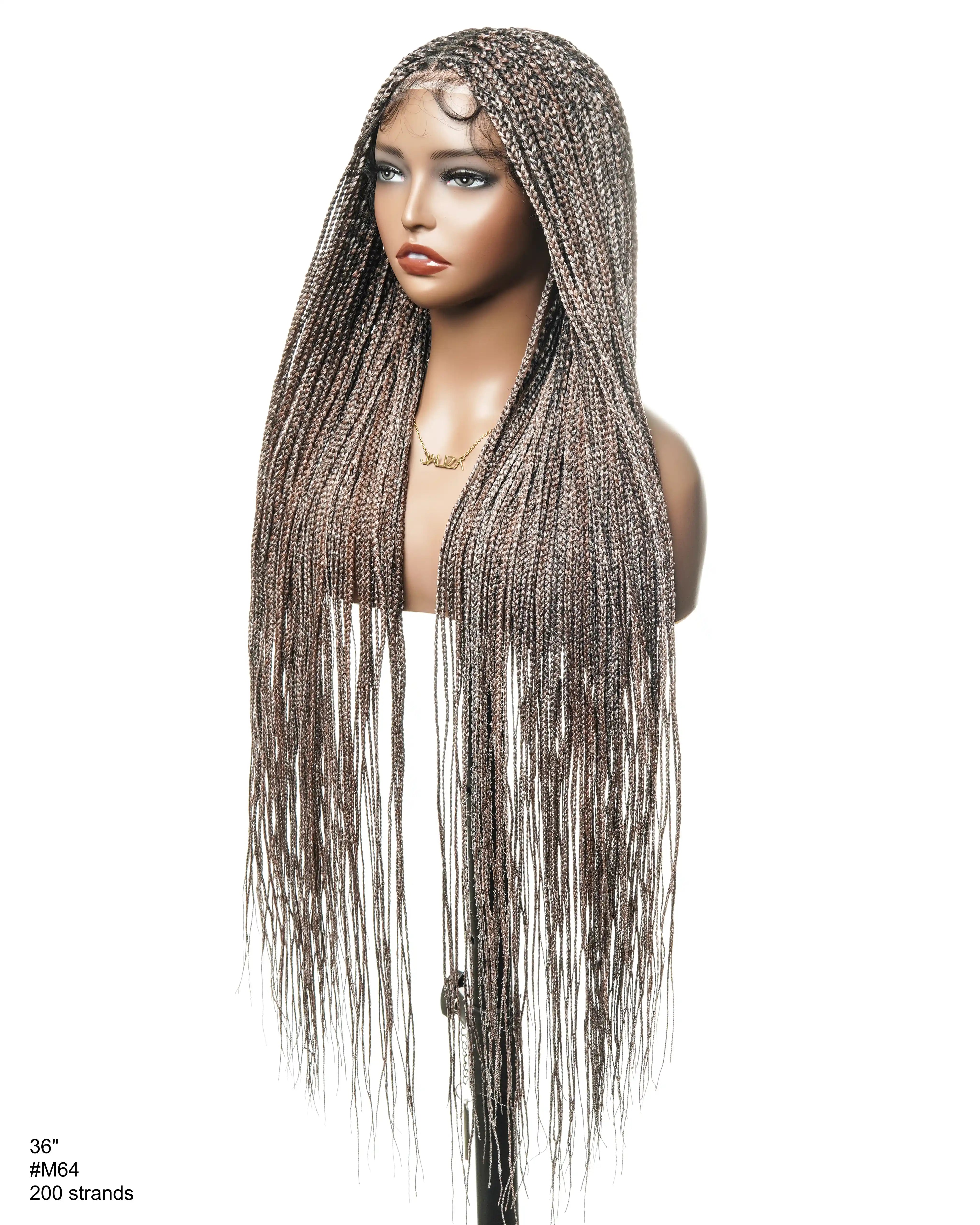 HD Full Lace Knotless Micro Box Braided Wig 36" 200 Strands