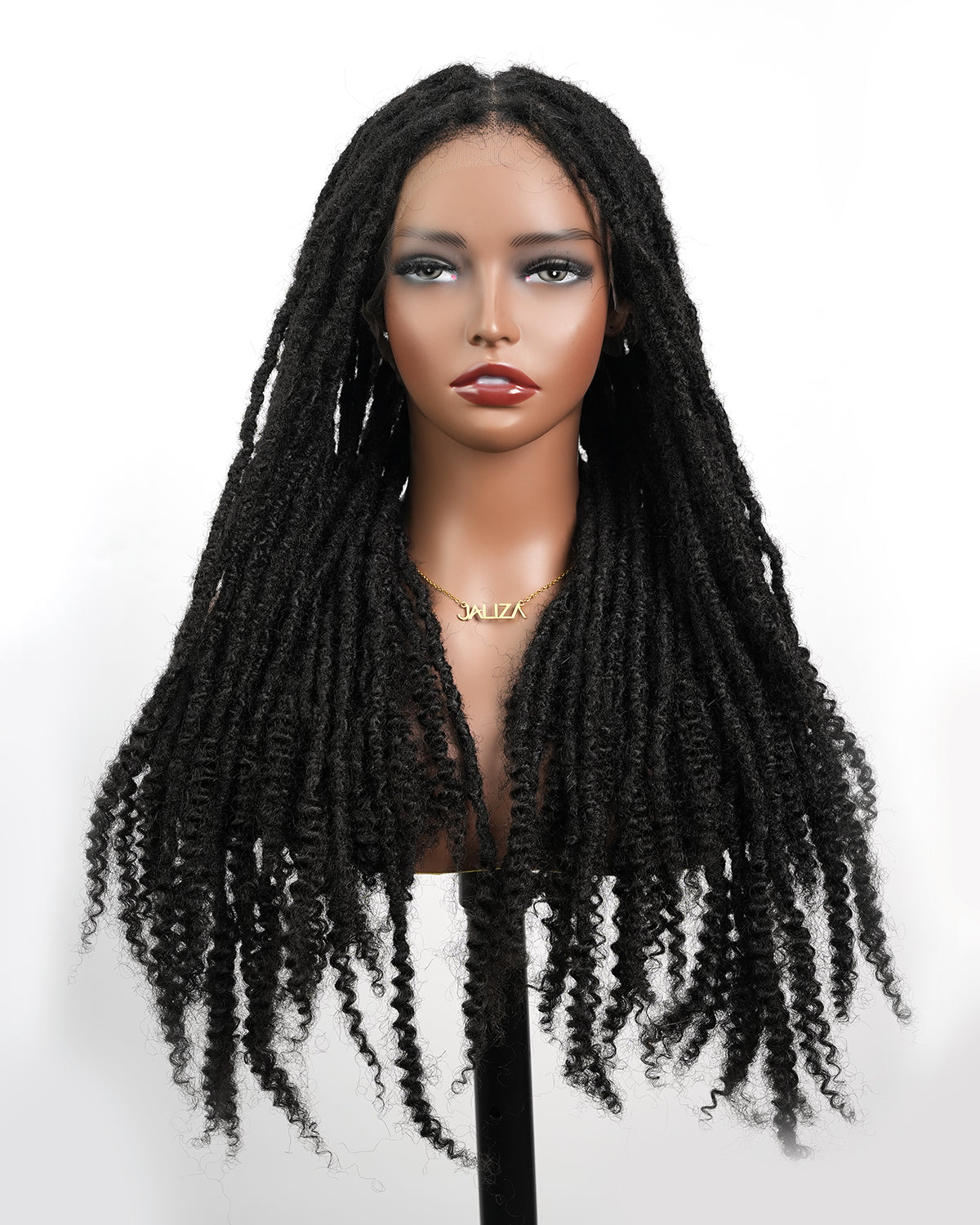 Pre Bleached Human Hair Full Lace Salon-level Knotless 100% Human Hair HD Dreadlock Wig 24“ 80 Strands (Made to order, ships in 1-2 weeks)