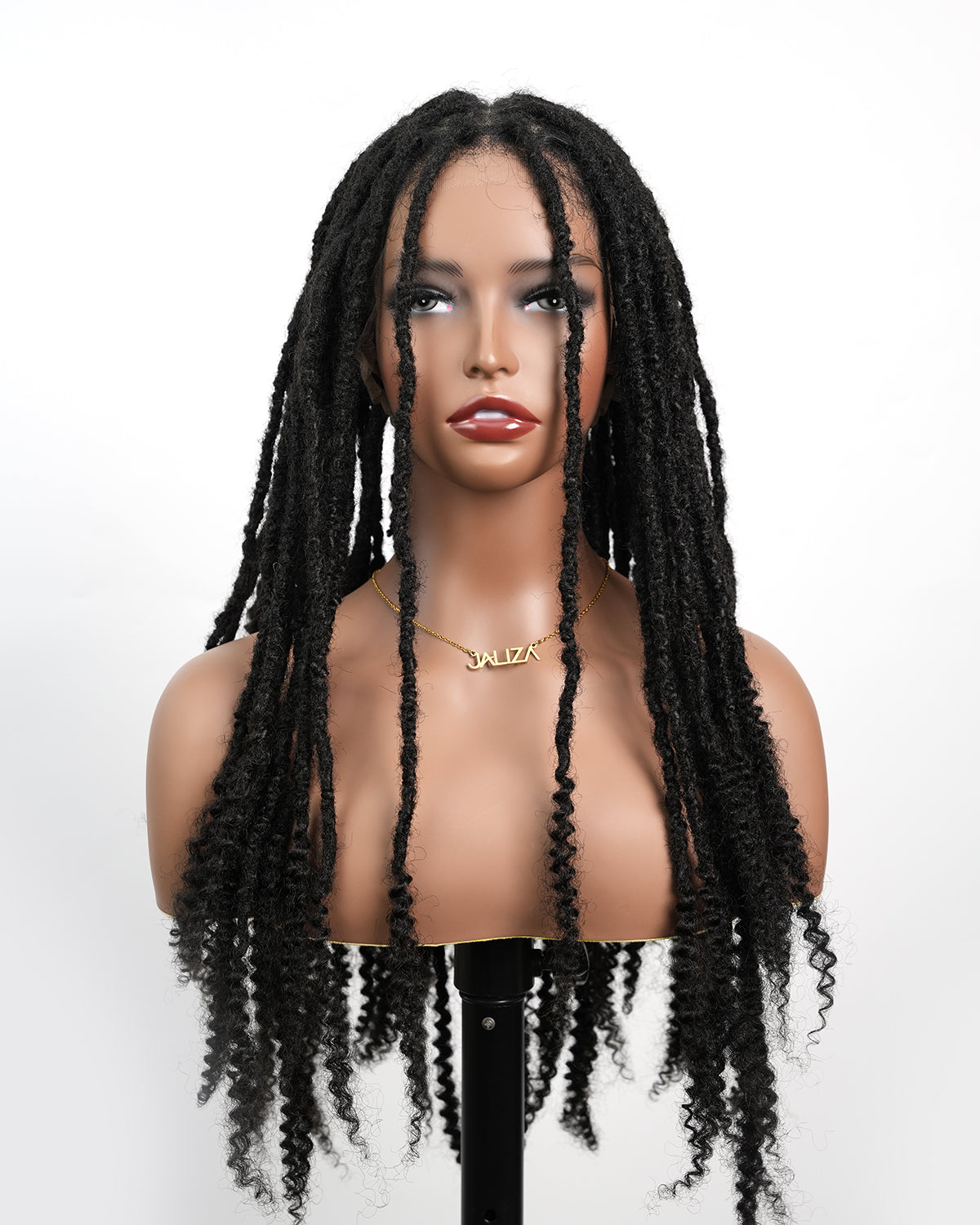 Pre Bleached Human Hair Full Lace Salon-level Knotless 100% Human Hair HD Dreadlock Wig 24“ 80 Strands (Made to order, ships in 1-2 weeks)