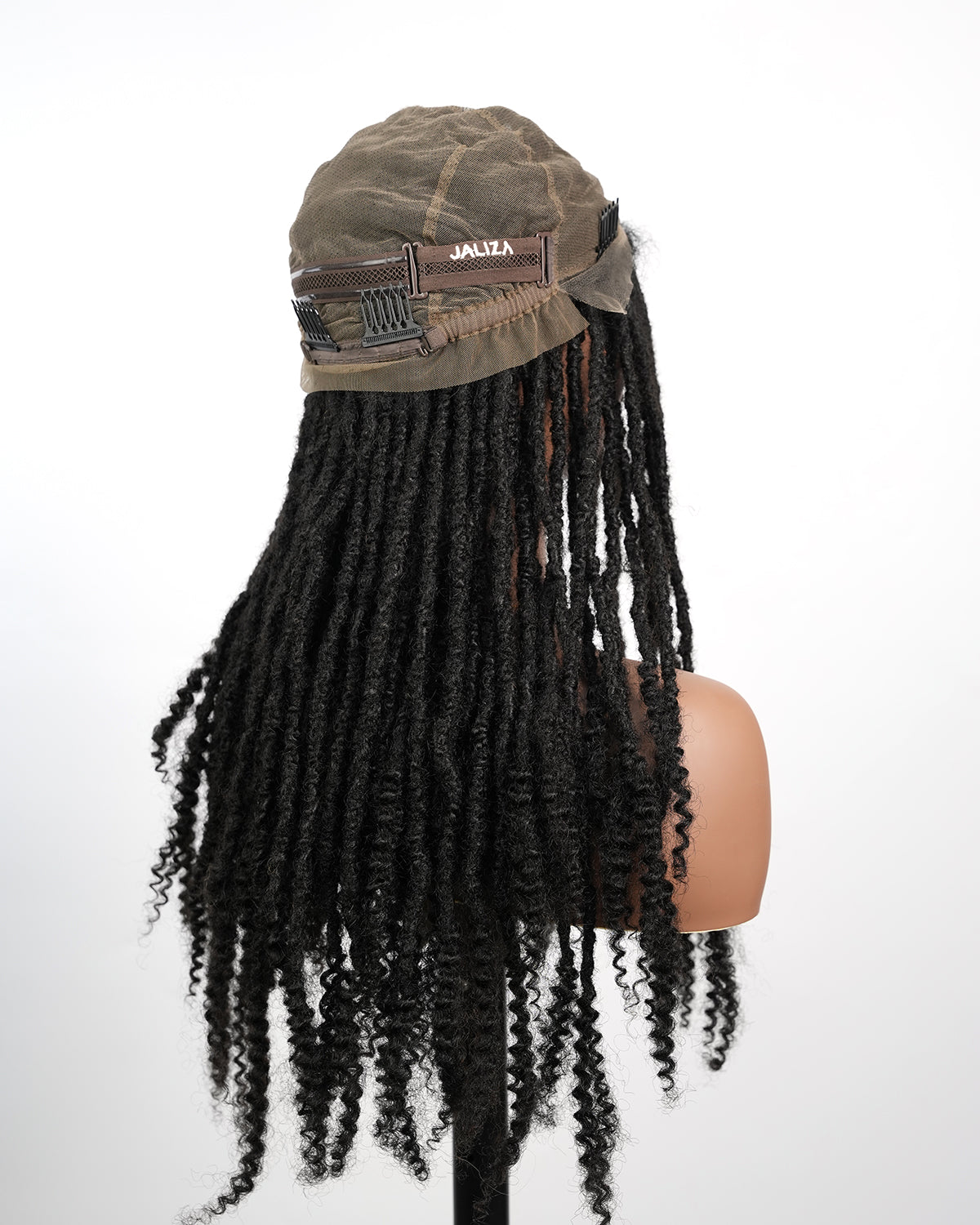 Pre Bleached Human Hair Full Lace Salon-level Knotless 100% Human Hair HD Dreadlock Wig 24“ 80 Strands (Made to order, ships in 1-2 weeks)