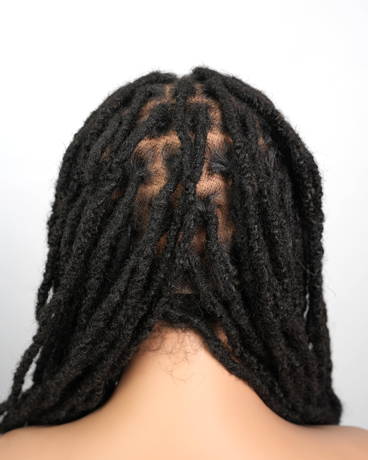 Pre Bleached Human Hair Full Lace Salon-level Knotless 100% Human Hair HD Dreadlock Wig 24“ 80 Strands (Made to order, ships in 1-2 weeks)