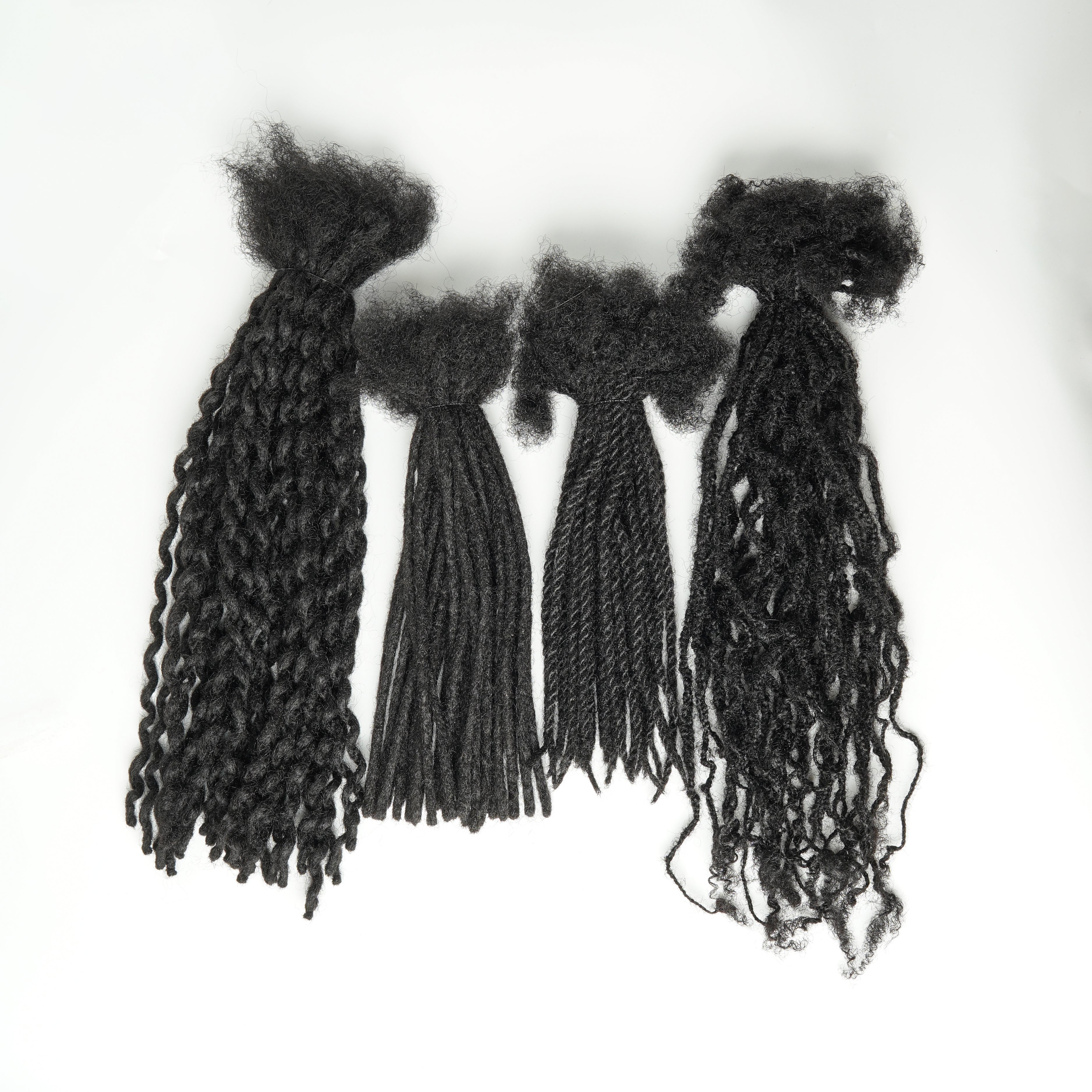 100% Human Hair Locs Extensions Handmade XSmall Width (0.4cm)  30 LOCS/Bundle