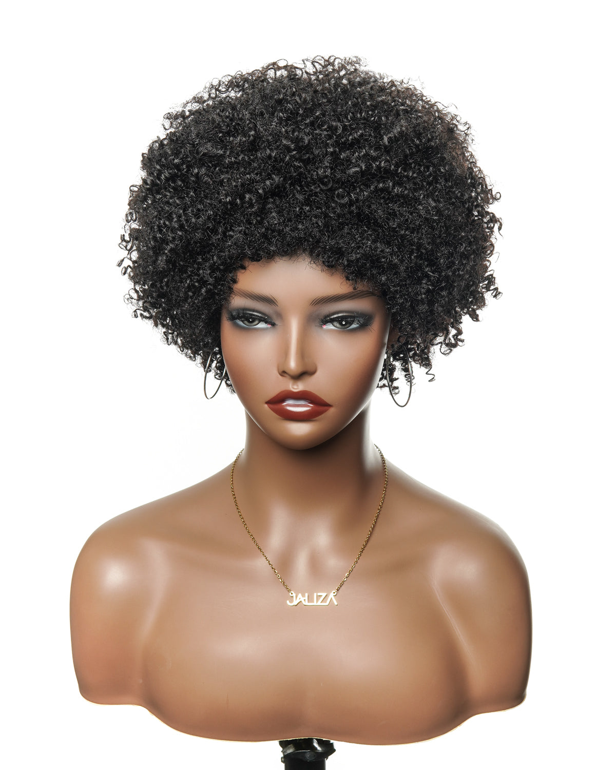 Jaliza Bobrina Perruque de cheveux humains sans colle Bob Afro Bouclée