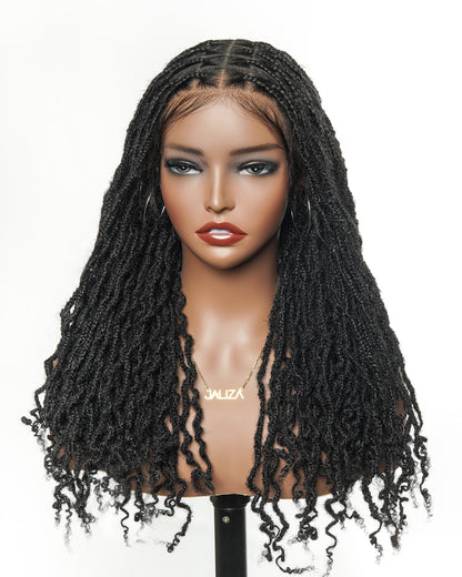 100% Human Hair Pre Bleached HD Full Lace Salon-level Knotless Locs Braided Wig 20" (Scheduled to ship on February 15th)