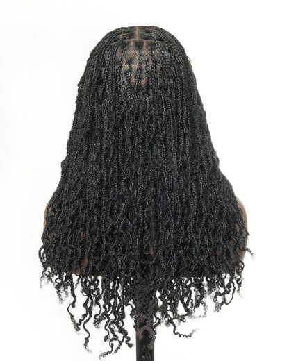 100% Human Hair Pre Bleached HD Full Lace Salon-level Knotless Locs Braided Wig 20" (Scheduled to ship on February 15th)