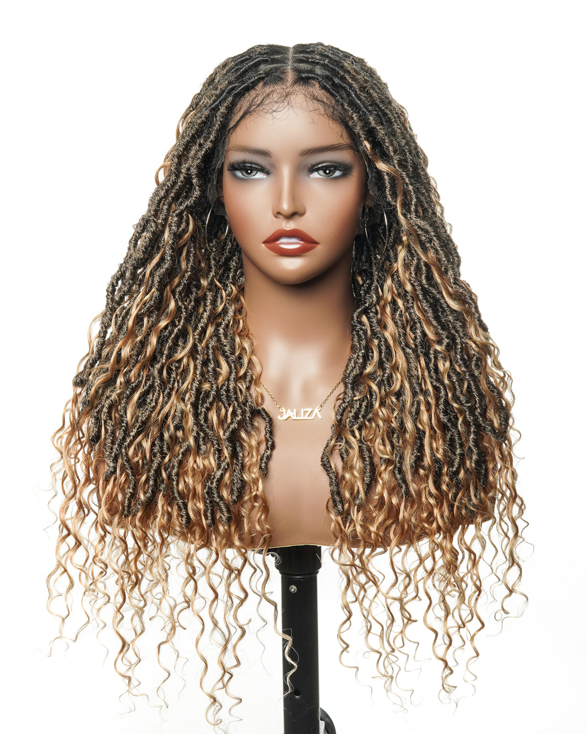 Salon-level Boho Locs HD Full Lace Human Hair Boho Curls 80 Strands Braided Wig