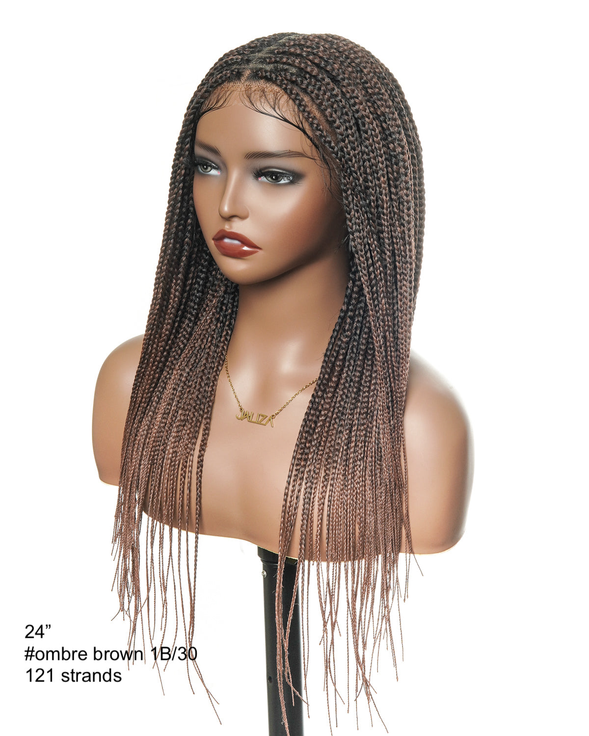 24"&36" Pre Bleached Human Hair Lace Lightweight Knotless HD Lace Box Braided Wig