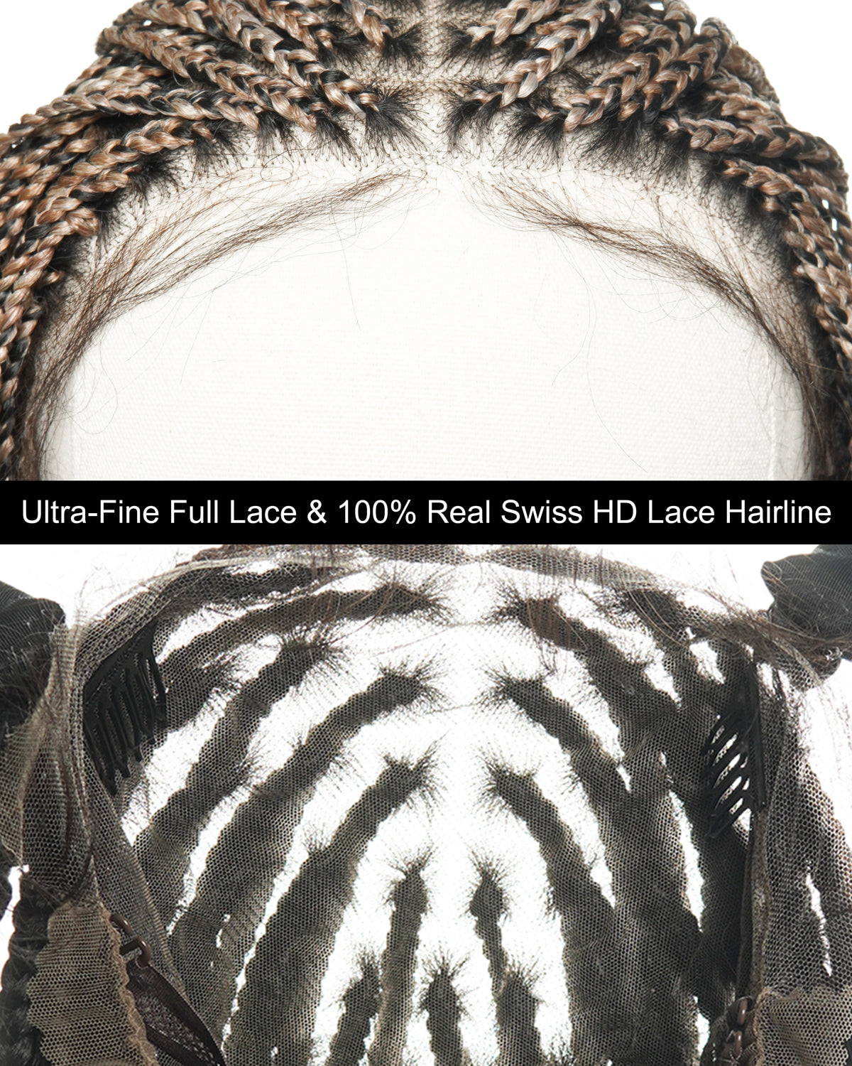 HD Full Lace Knotless Micro Box Braided Wig 36" 200 Strands