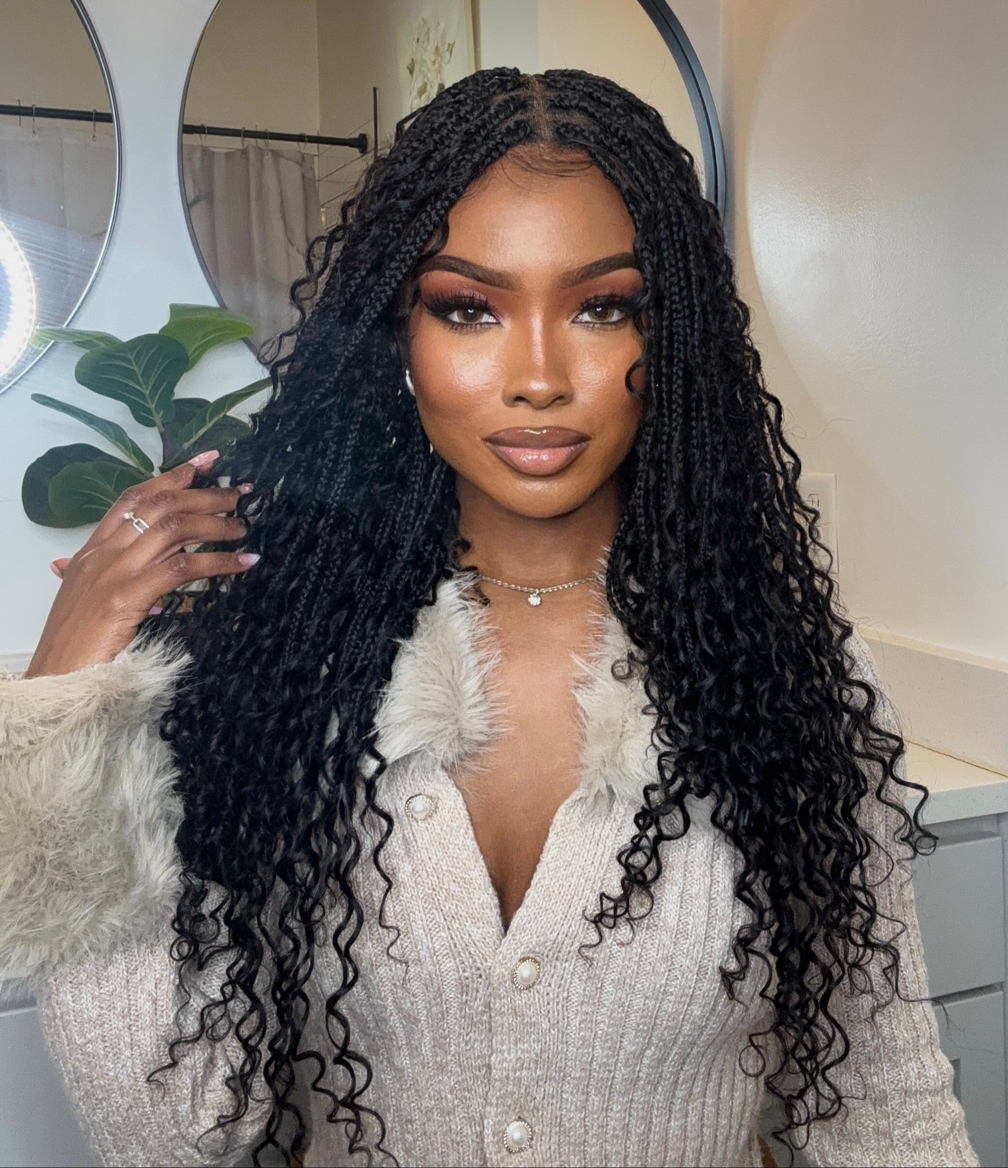 Glueless boho braided wigs black