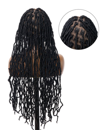 Pre Bleached Locs Braided Wig 30“ 65 Strands - Human Baby Hair