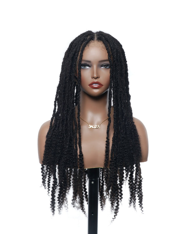 100% Human Hair HD Pre Bleached Full Lace Dreadlock Wig 24“ 80 Strands