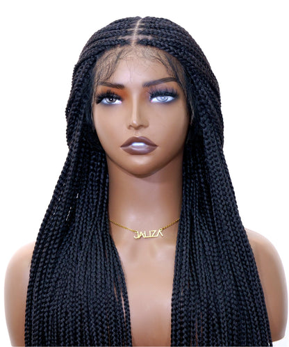 Super High Density HD Lace Knotless Box Braided Wig 36" 121 Strands