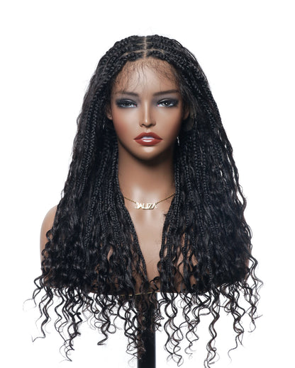 black 1b boho braided wig