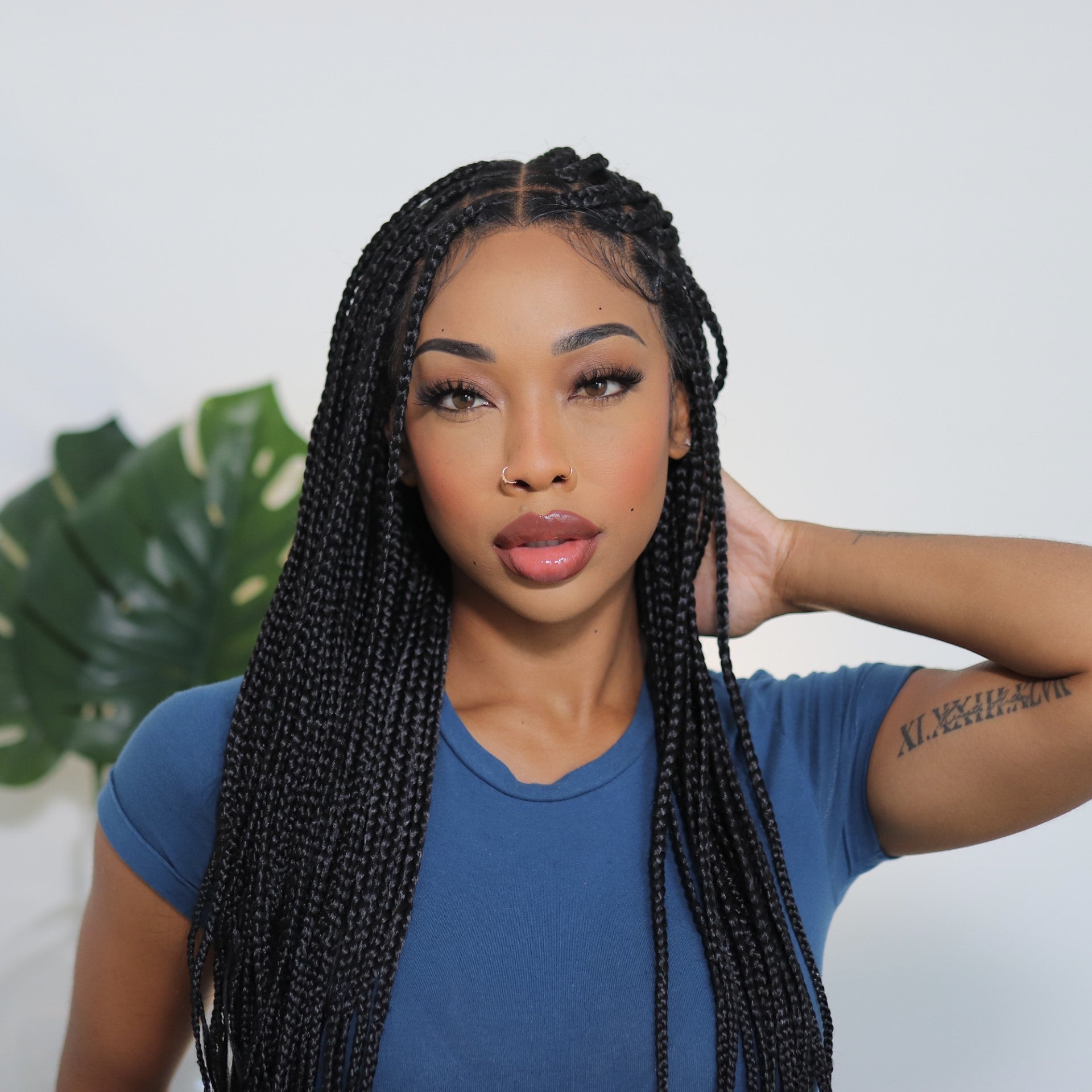 box braids wig with boho ends