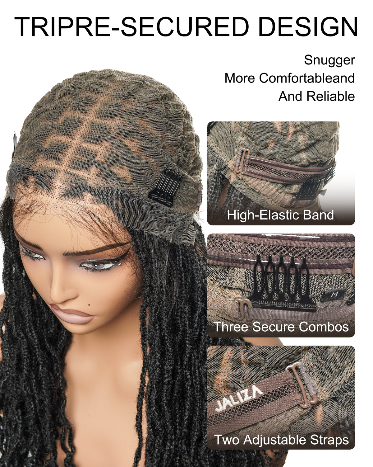 100% Human Hair Pre Bleached Human Hair HD Full Lace Salon-level Knotless Locs Braided Wig 20" (Made to order, ships in 1-2 weeks)