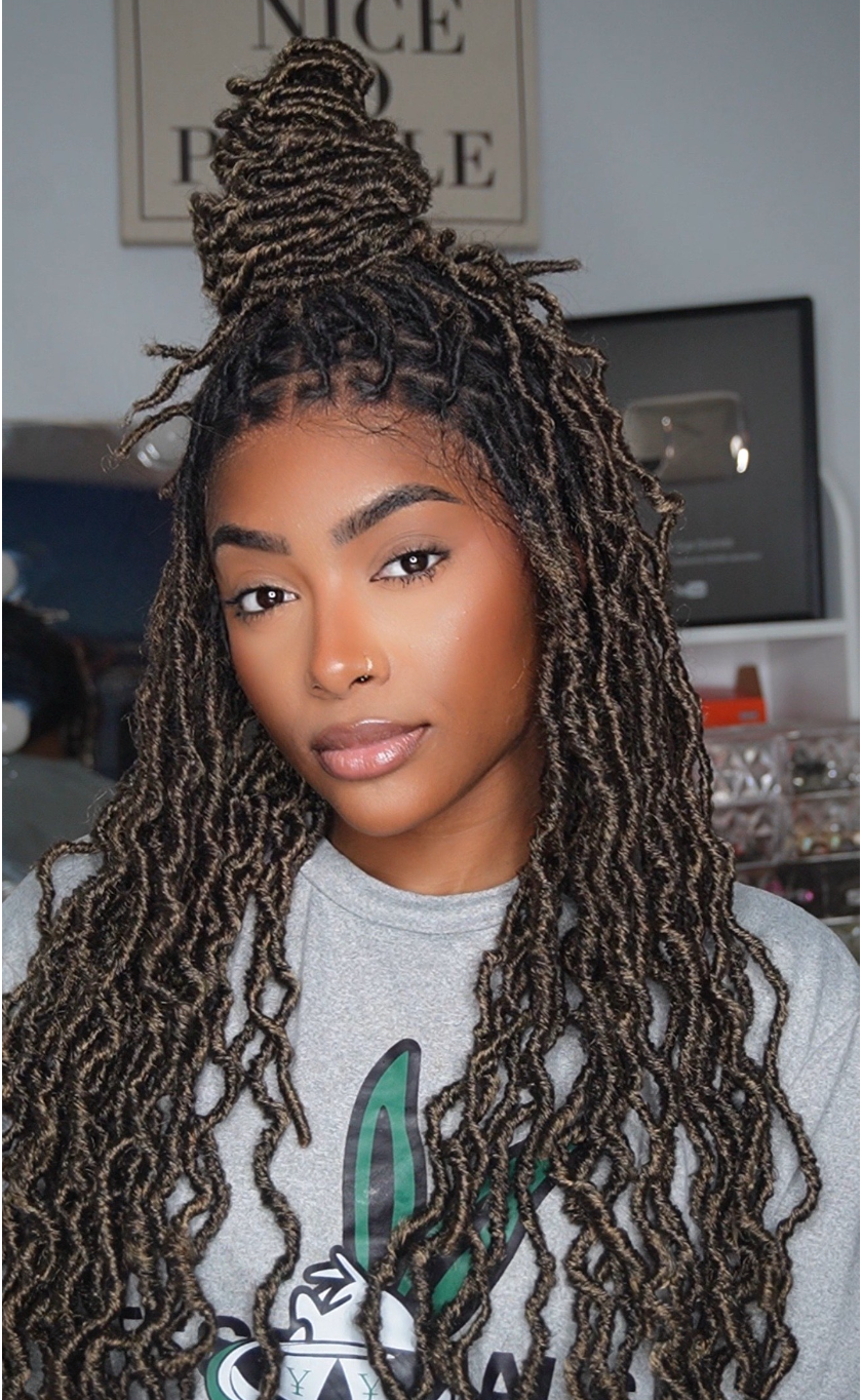 JALIZA black blend honey blond locs wig