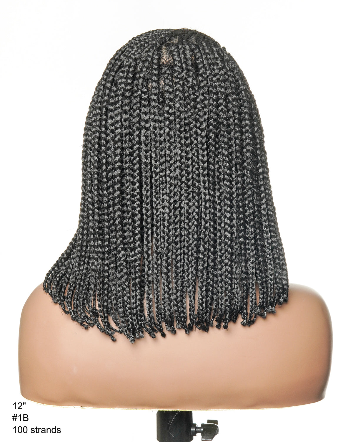 Pre Bleached Human Hair Lace Cornrow Style HD Full Lace Bob Box Braided Wig(Made to order, ships in 1-2 weeks)