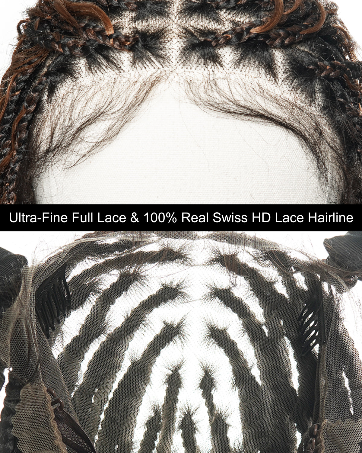 16" Human Hair Boho Curls Box Braided Wig （One of a kind）