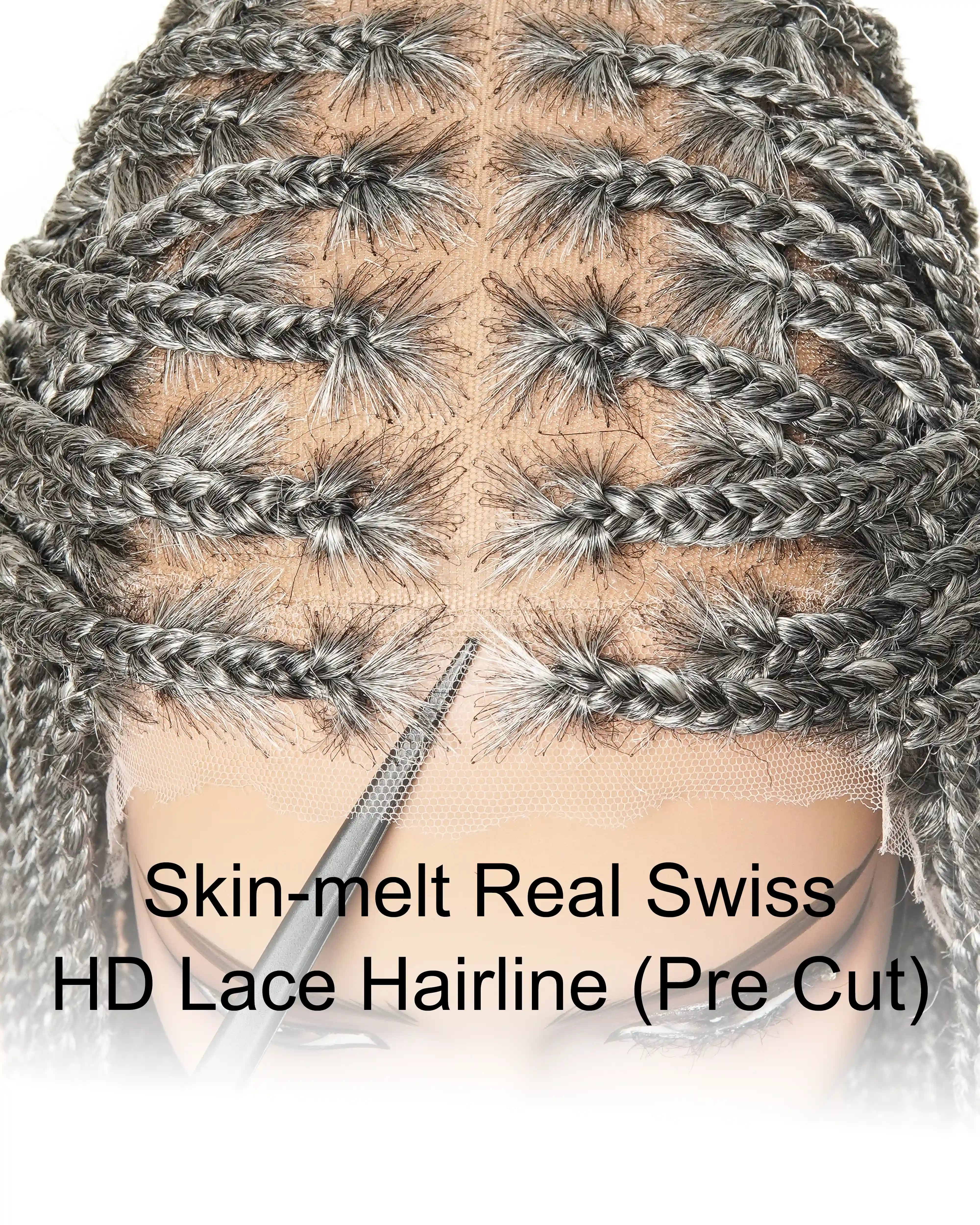 12" Knotless HD Full Lace Bob Box Braided Wig