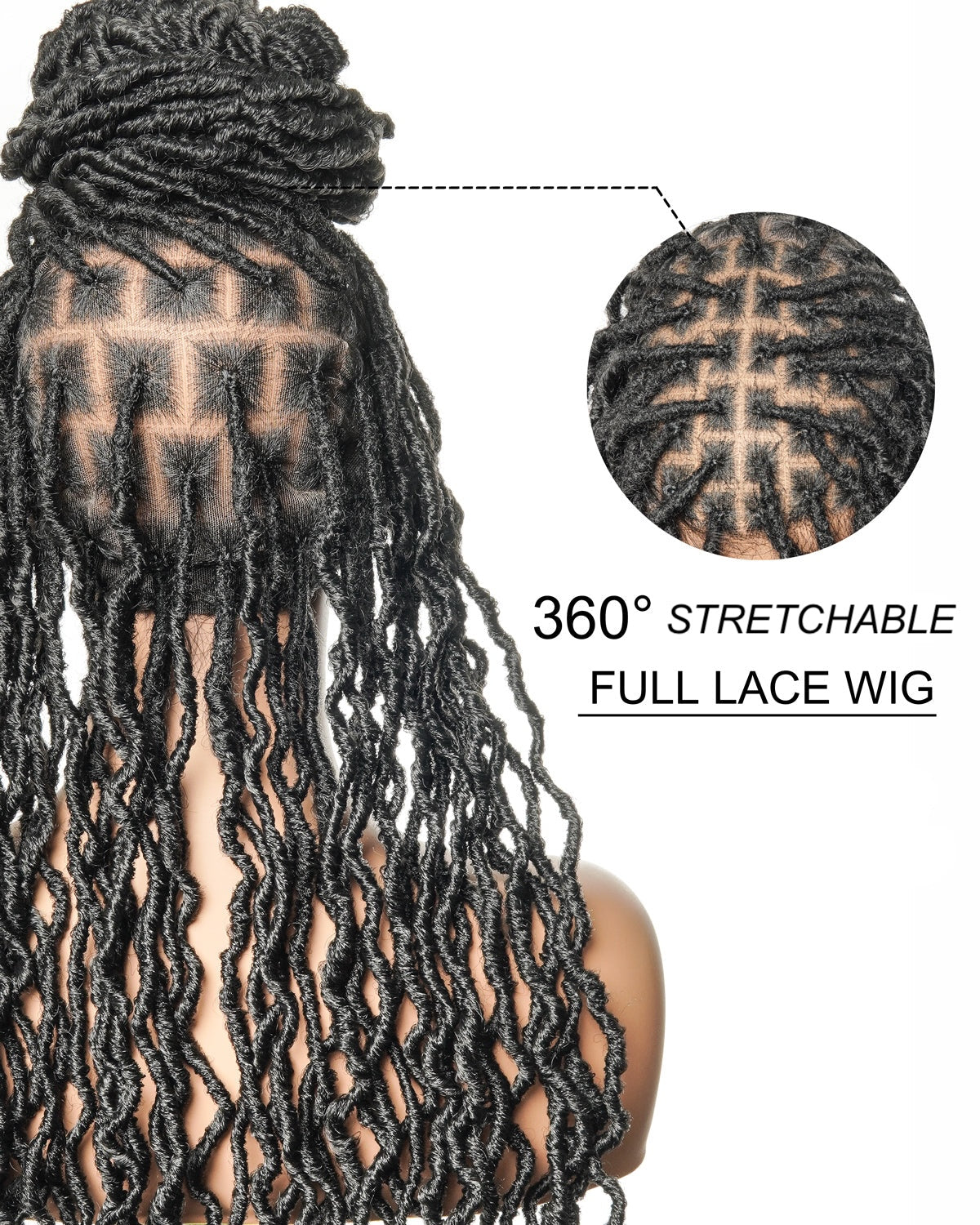 Glueless 24" Pre Cut HD Full Elastic Lace Ready-To-Go Locs Wig