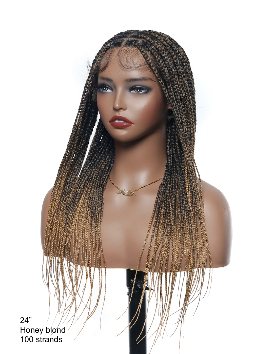 24"&36" Pre Bleached Human Hair Lace Lightweight Knotless HD Lace Box Braided Wig