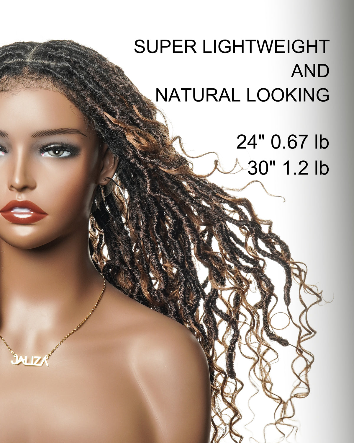 Salon-level Boho Locs HD Full Lace Human Hair Boho Curls 80 Strands Braided Wig