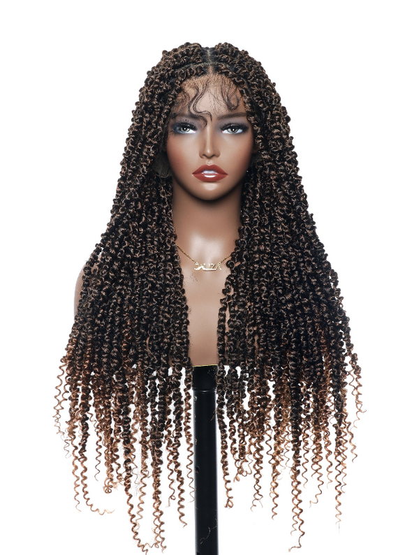 HD Full Lace Passion Twist Braided Wig 80 Strands 28“