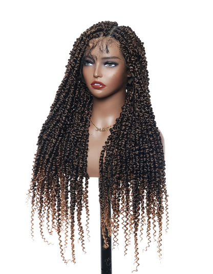 HD Full Lace Passion Twist Braided Wig 80 Strands 28“