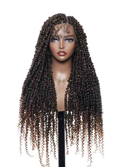 HD Full Lace Passion Twist Braided Wig 80 Strands 28“