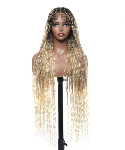 long blonde braid wig