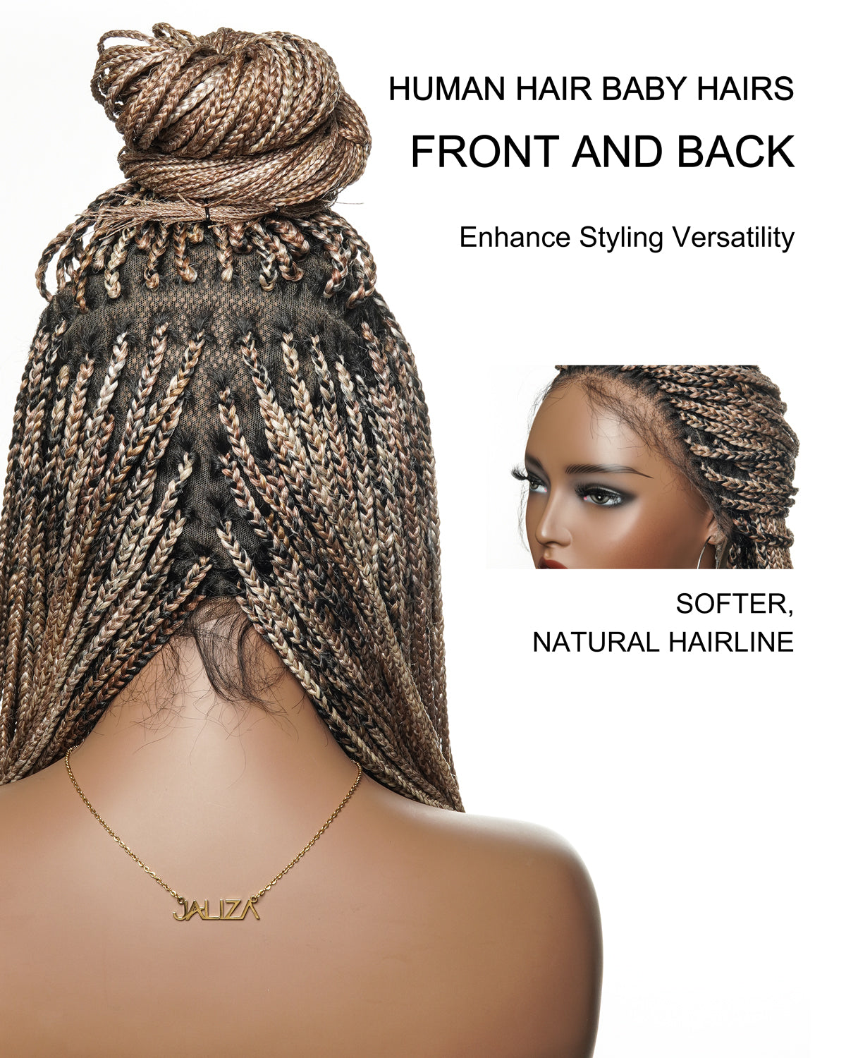 HD Full Lace Knotless Micro Box Braided Wig 36" 200 Strands